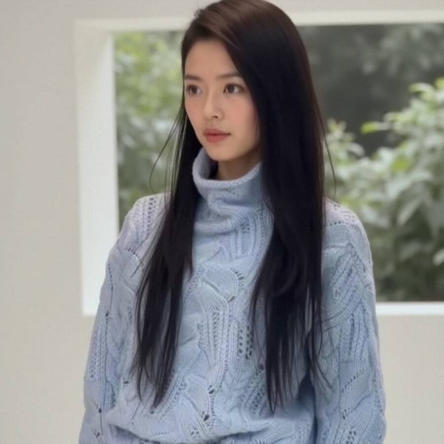 3D Pattern Wool Blend Pullover Sweater for Women in Multiple Colors and Sizes - Womens Teleplus