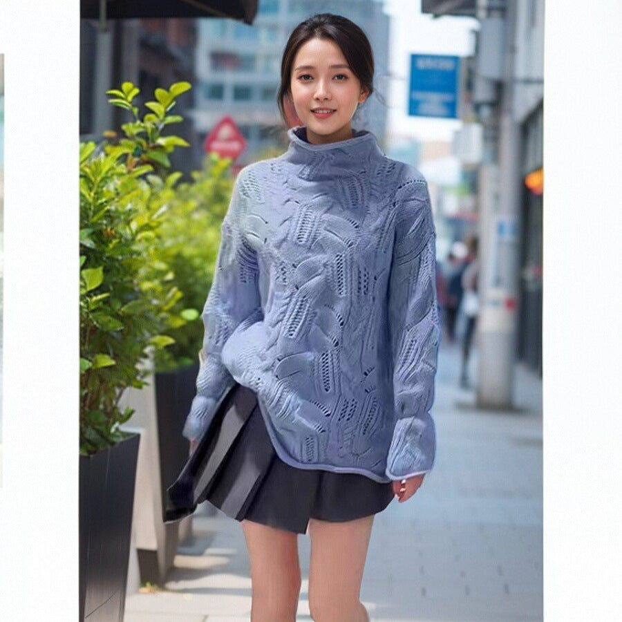 3D Pattern Wool Blend Pullover Sweater for Women in Multiple Colors and Sizes - Womens Teleplus