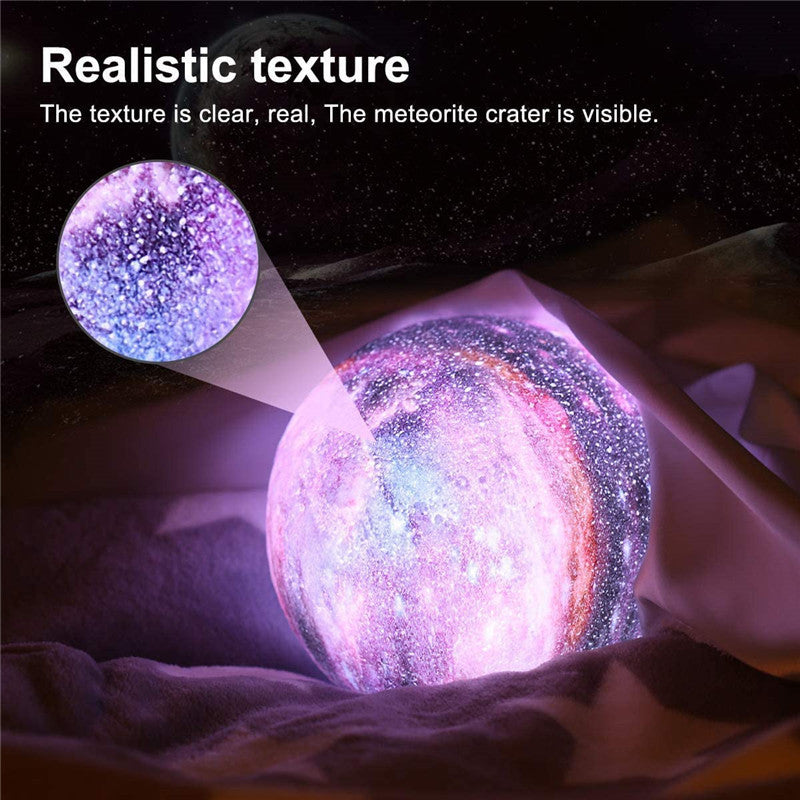 3D Print Moon Lamp with Remote LED Colors Rechargeable Night Light - Teleplus print moon lamp colors remote led night