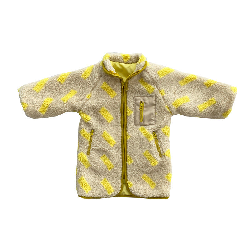 Children’s Clothing Children’s Long Fur Zipper Coat Plus Velvet Boys’ Cotton-padded Clothes