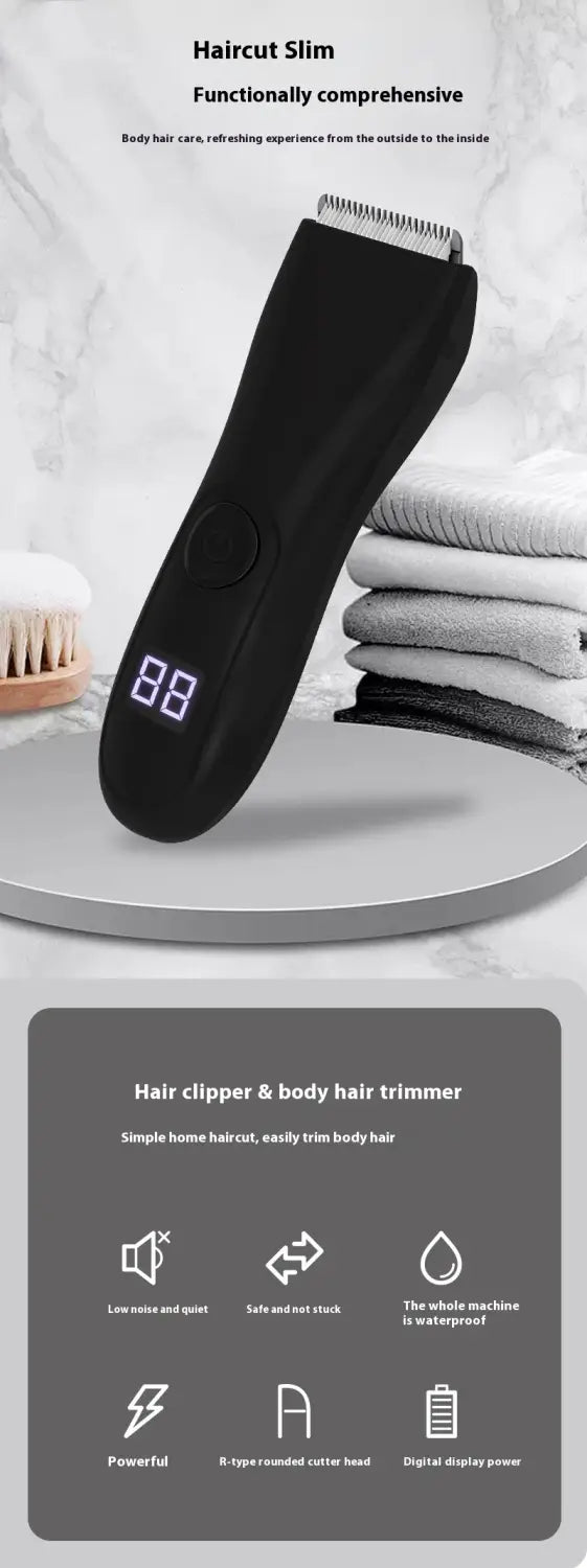 Waterproof Electric Trimmer with Digital Display and Rechargeable Power