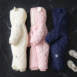 Ear Hooded Fleece-lined Thickening Outdoor Clothes Children’s Jumpsuit