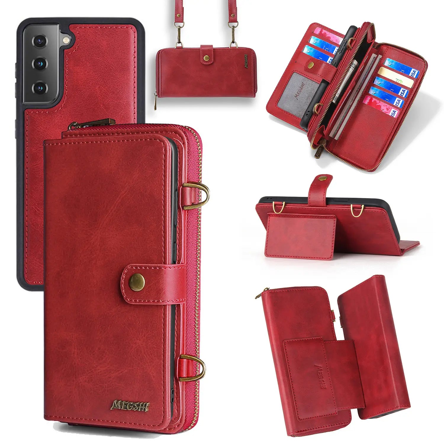 S22ultra Crossbody Phone Case For S22plus Flip Leather Case