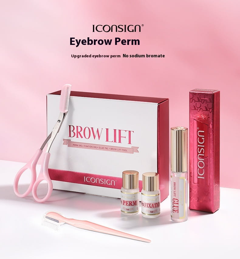 Pink Eyebrow Perm Kit for Quick Styling and Relaxing