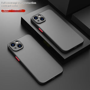 Fine Hole All-inclusive Frosted Protection Contrast Color Phone Case