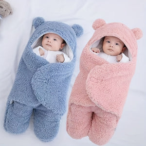 Winter Baby Sleeping Bag Bear Nap Printed Sleeping Bag Suitable For Babies Aged 0-10 Months Soft Nap Mat With Removable