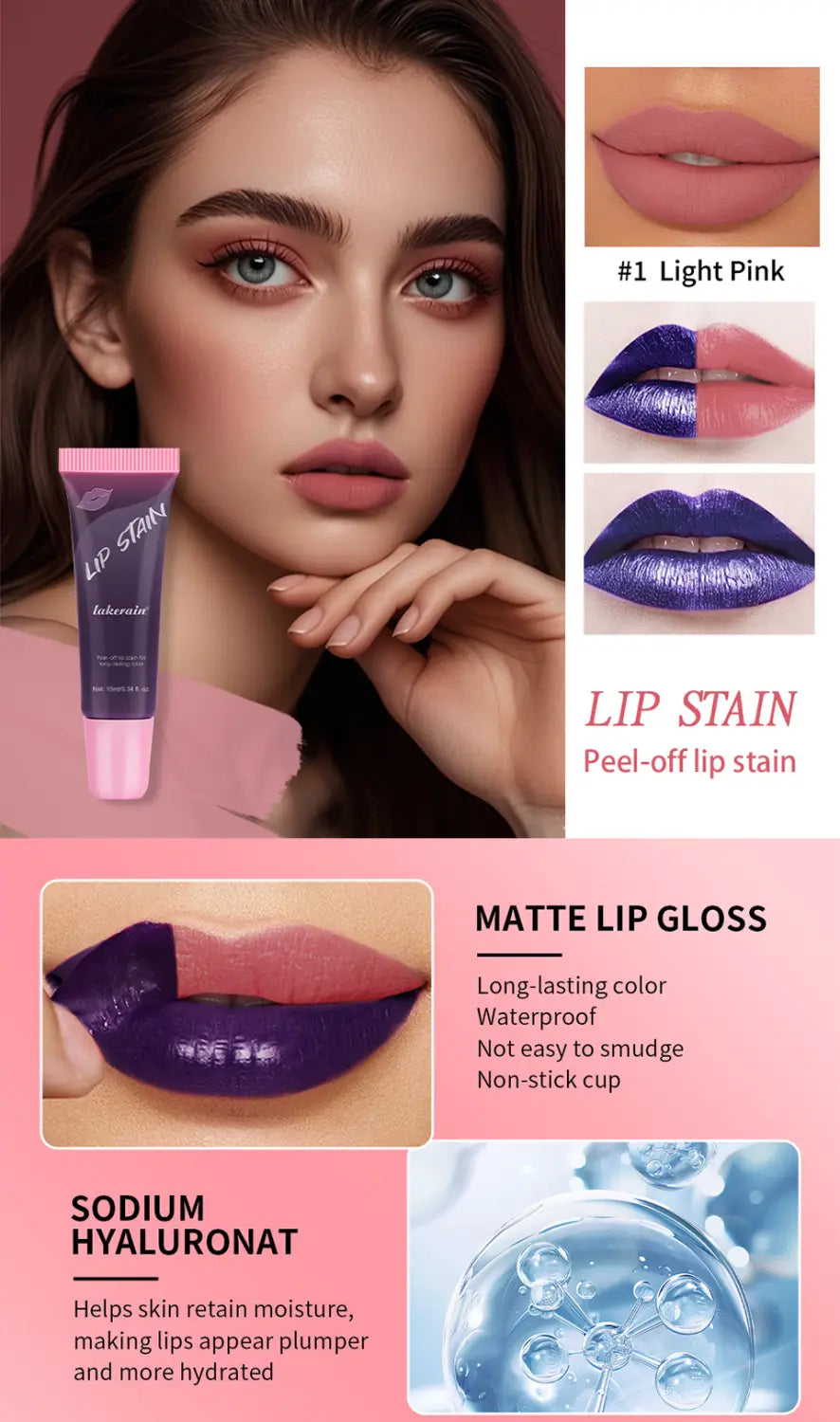 Pull Lip Gloss Plump Waterproof with Universal Applicator and Standard Size