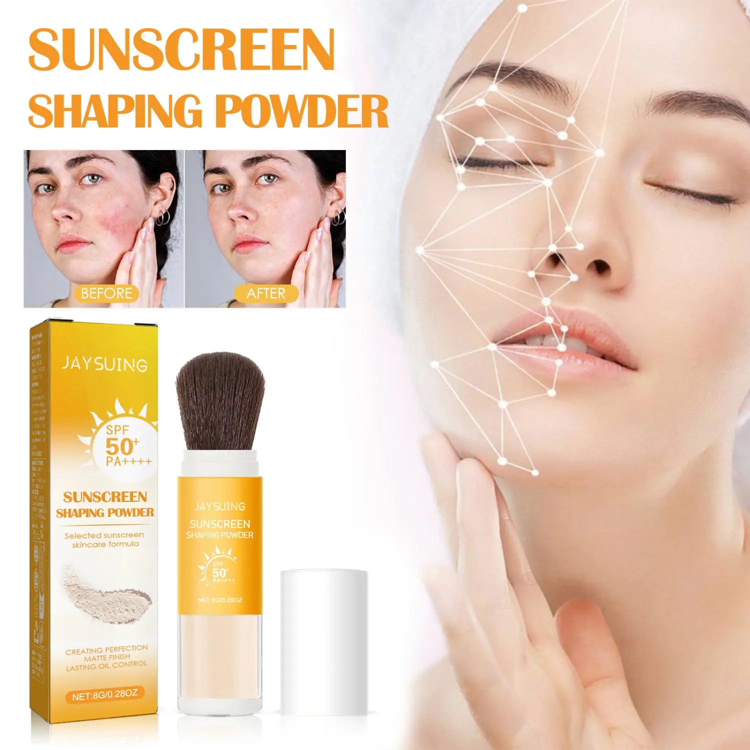 Por beállítása talkummal és cink -oxiddal a smink befejezéséhez