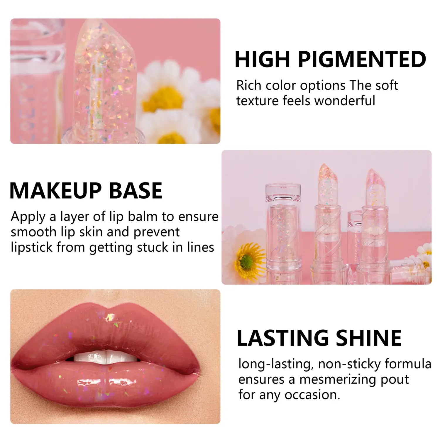 United States Lipstick with Sequins for Cosmetics and CHF Standards