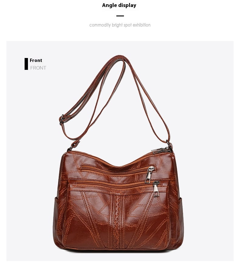 Mála Eagraí Suitcase Leathar PU le póca zipper le haghaidh taistil agus stórála