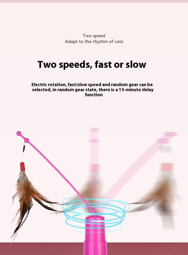 Gatto teaser bacchetta rosa rosa rotatore interattivo giocattolo per gatti
