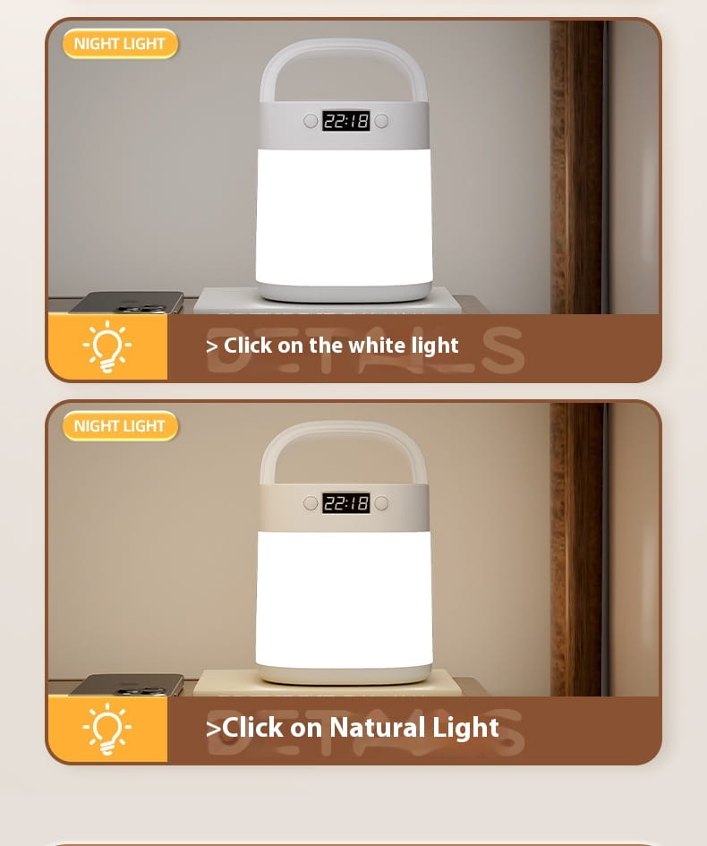 Rechargeable Portable Table Lamp with Tricolor LED Light and Remote Control