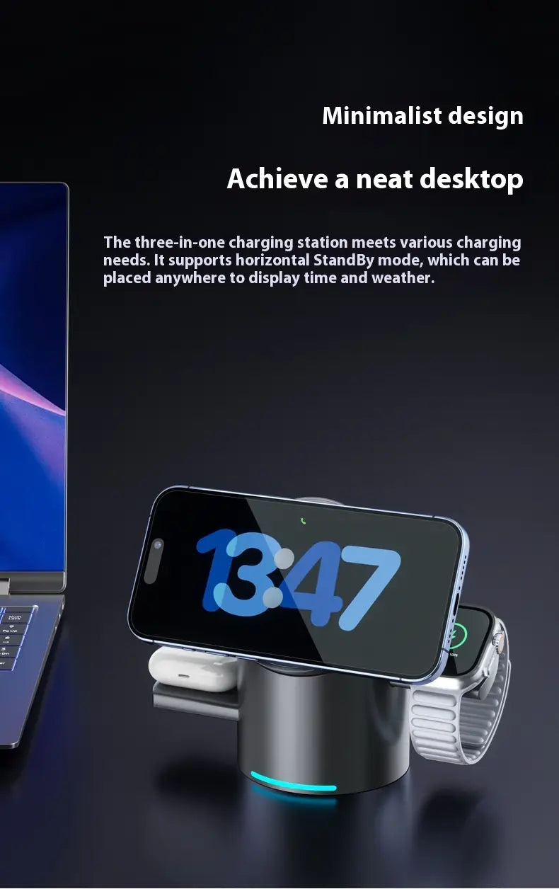 Magnetic Wireless Charger for Phone and Apple Watch Fast Charge Bracket