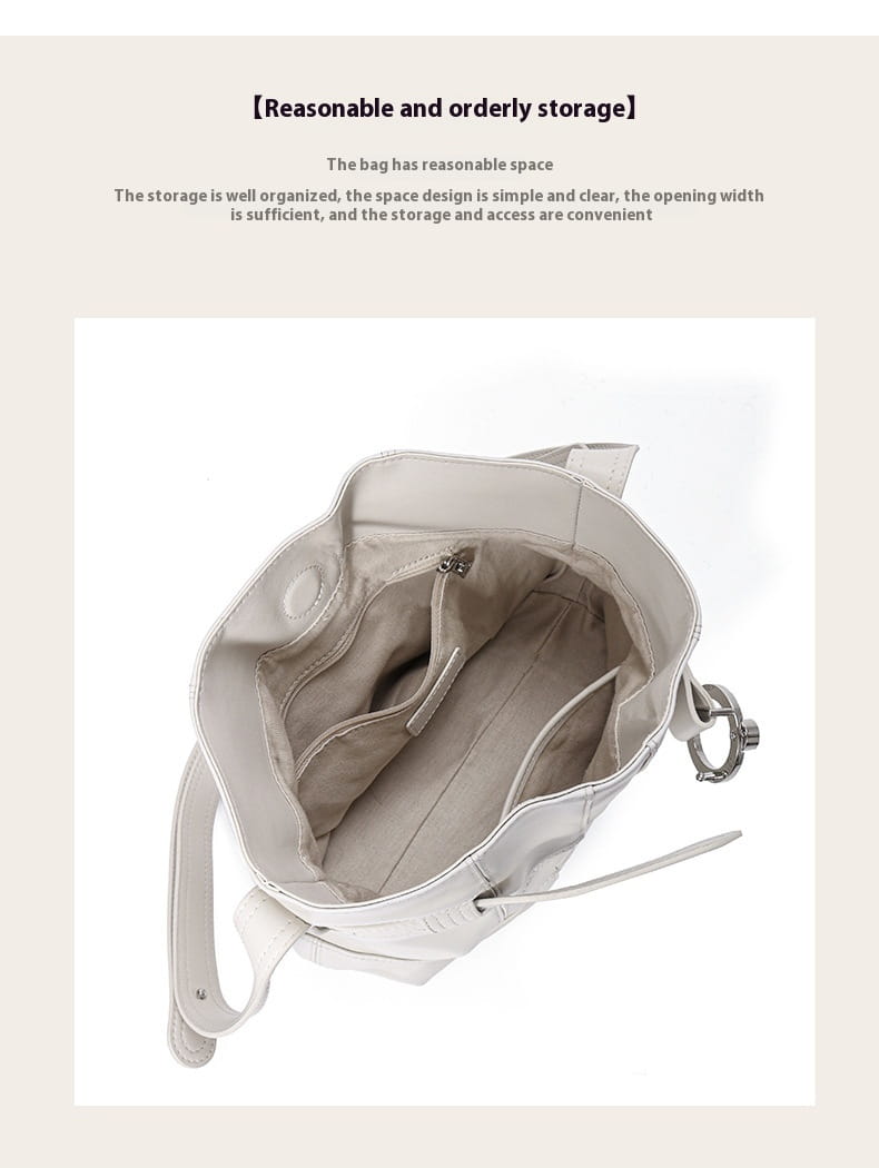 Fashion Shoulder Armpit Cowhide Bag with Stitching