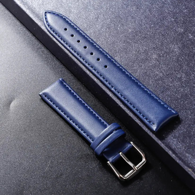 Fashionable And Simple Plain Pin Buckle Leather Strap