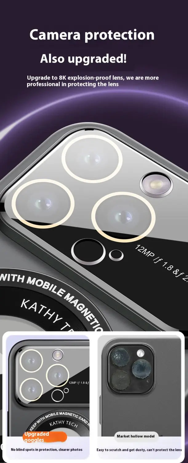 Drop-Resistant Phone Case for iPhone with Magnetic Large Window Design