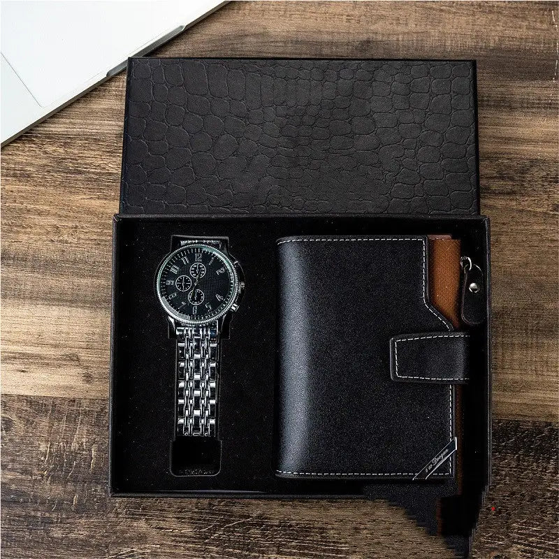 Men’s Quartz Watch and Wallet Set in the United States CHF Style