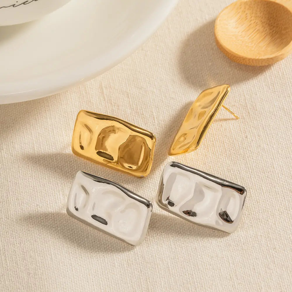 Geometric Square Gold Earrings