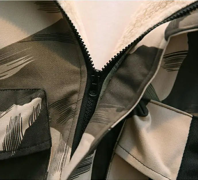 Baby Winter Camouflage Padded Cotton Jacket with Fur Collar for Boys