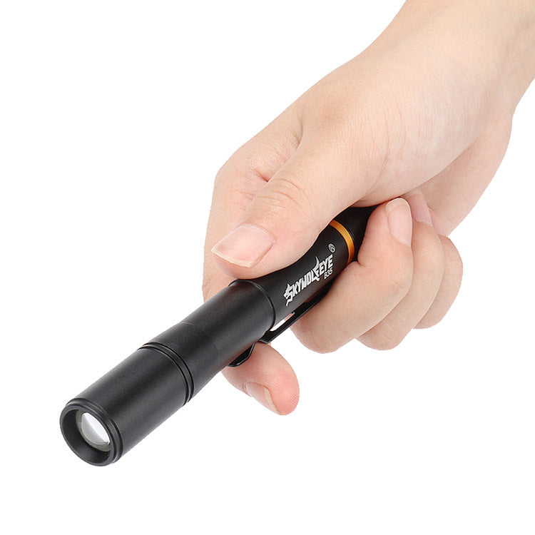 3W Black Battery Light Flashlight White Yellow with Aluminum Alloy Key Chain - Teleplus Strong strong light flashlight