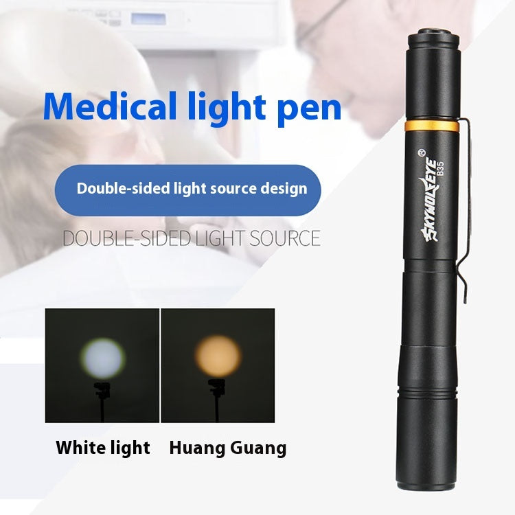 3W Black Battery Light Flashlight White Yellow with Aluminum Alloy Key Chain - Teleplus Strong strong light flashlight