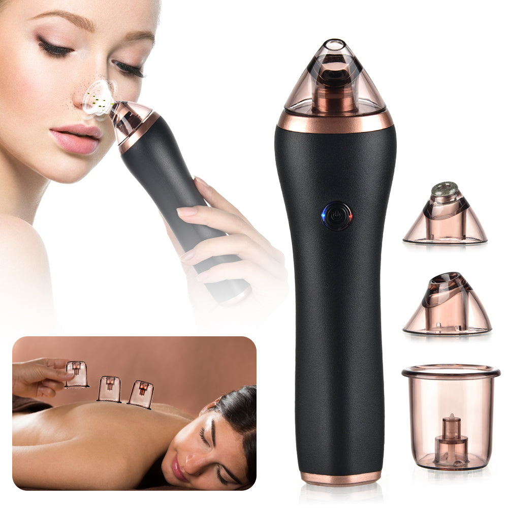 4 in 1 Body Guasha Cupping Blackhead Remover Machine Facial Pore Deep Cleansing Beauty Skin Care - Suction Heads Galore