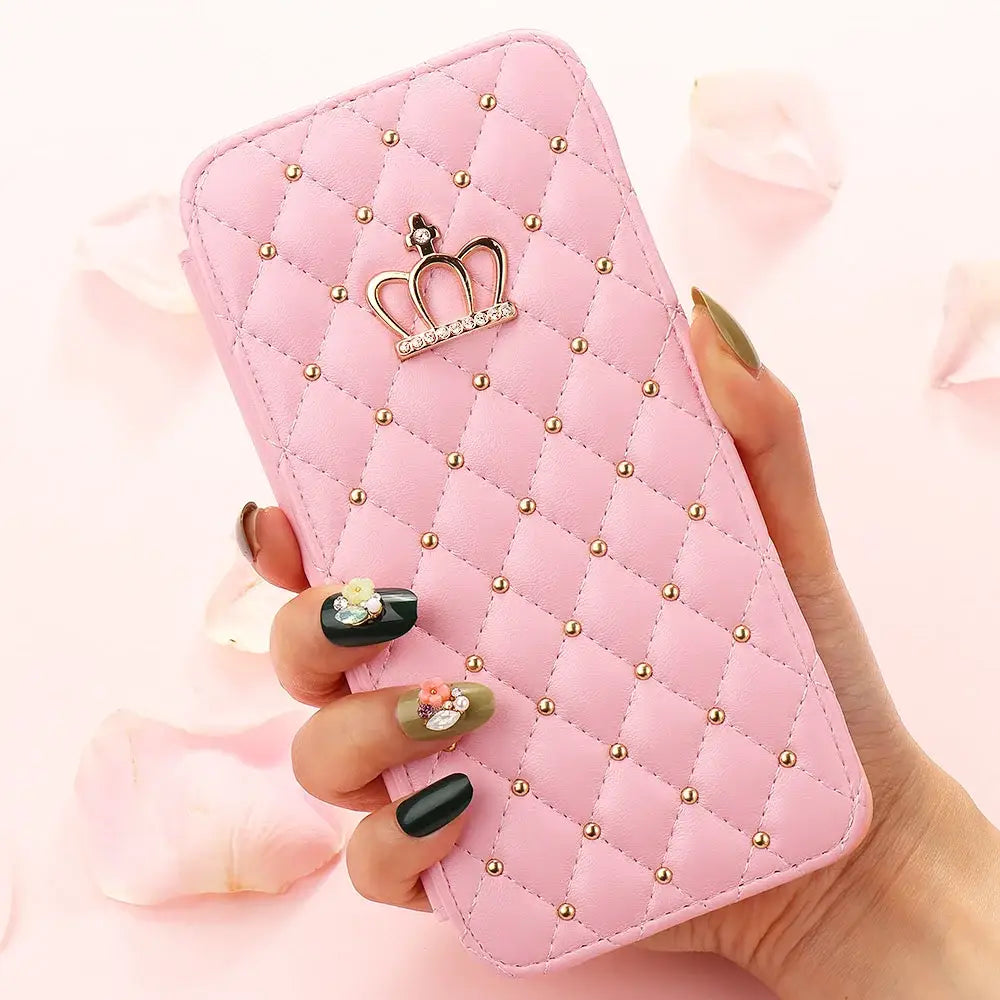 Crown Card Leather Case for Samsung Phone Case