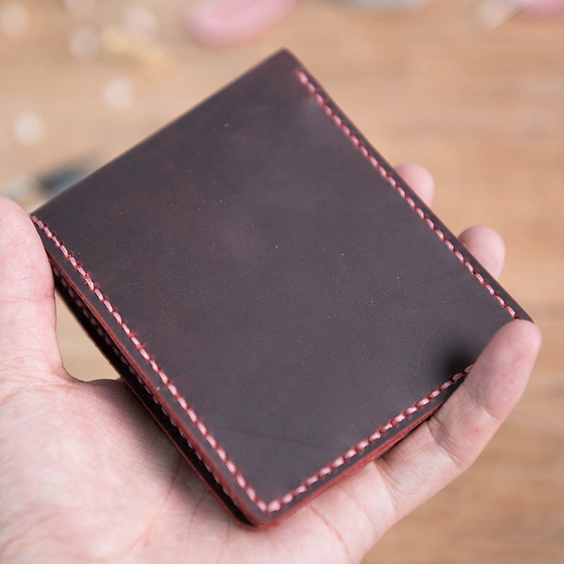 Vintage DIY Waxed Leather Horizontal Wallet - Snack on Style with the Vintage DIY Leather Wallet