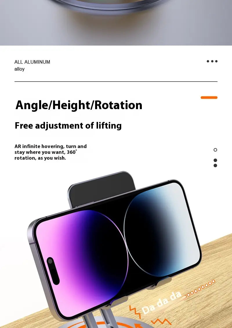 Aluminum Alloy Mobile Phone Desktop Bracket with Rotation Telescopic Adjustment