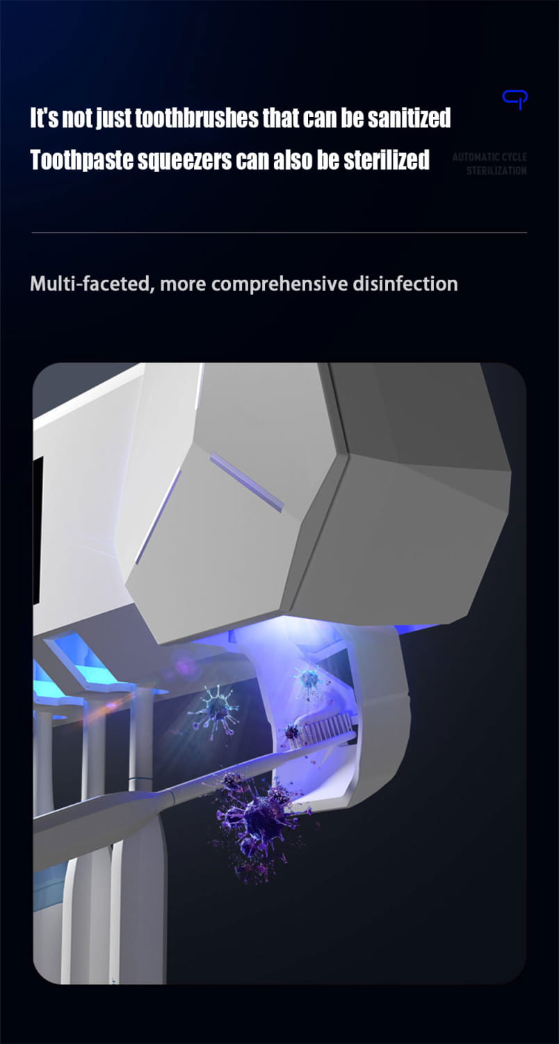 Dual Mode Wall Mounted UVC Ultraviolet Toothbrush Sterilizer System