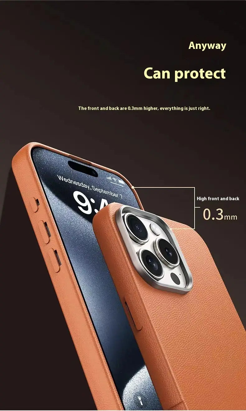 Plain Leather Pattern To Avoid Falling And Wrapping Phone Case