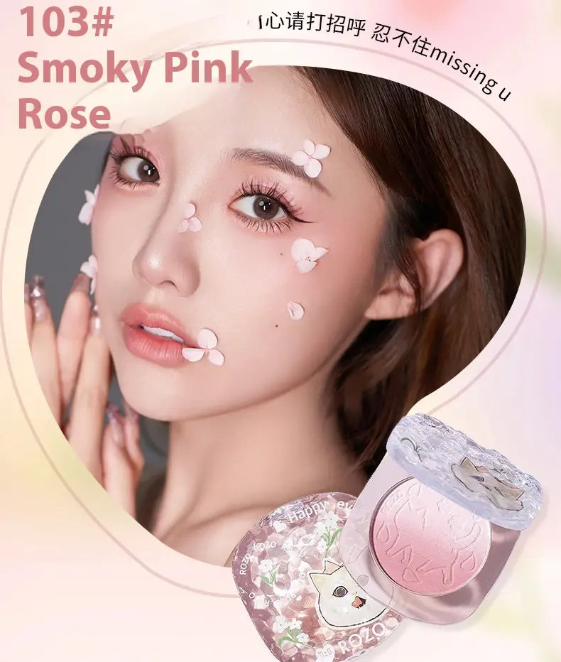 Blusher Plate x1pc with Brush for Oily Dry Sensitive and Mixed Skin Types