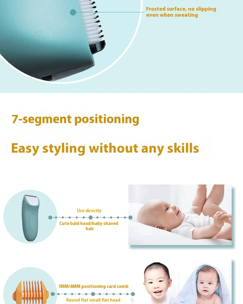 Rechargeable Hair Clipper for Children with Low Noise and Removable Cutter Head