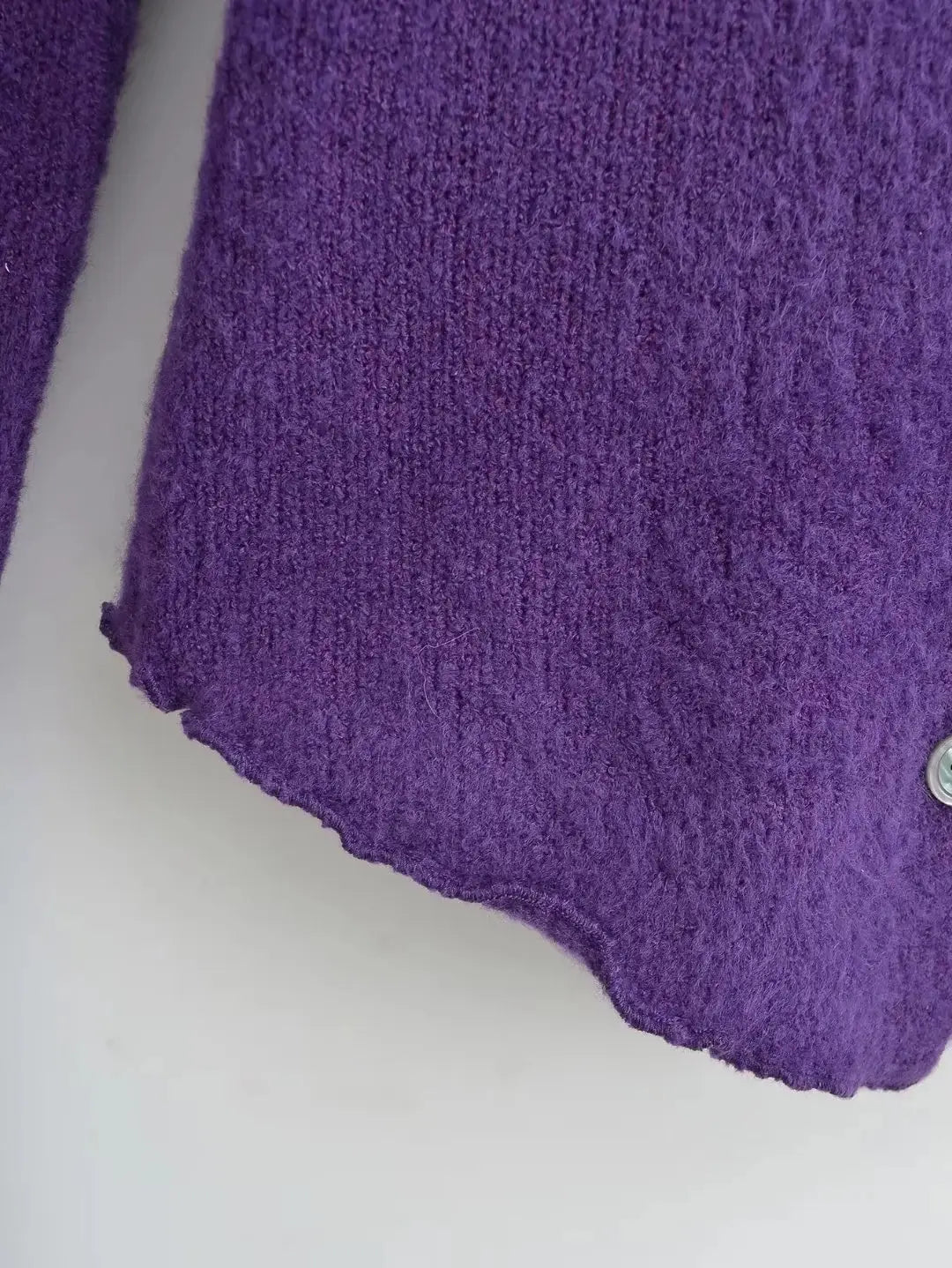 Sleeve Bell Plush Knit Cardigan Slim Slim Fit Hipster Stíl Sráid Cotton