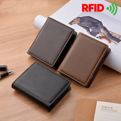 Men’s Short Automatic Pop-up Aluminum Alloy Card Package Anti-theft Swiping Anti-magnetic Card Cover Cassette