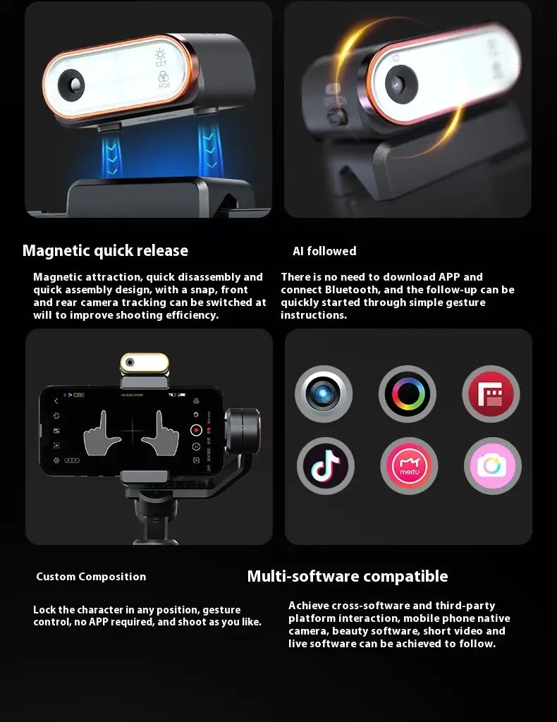 Mobile Phone Stabilizer with Face Tracking and AI Features