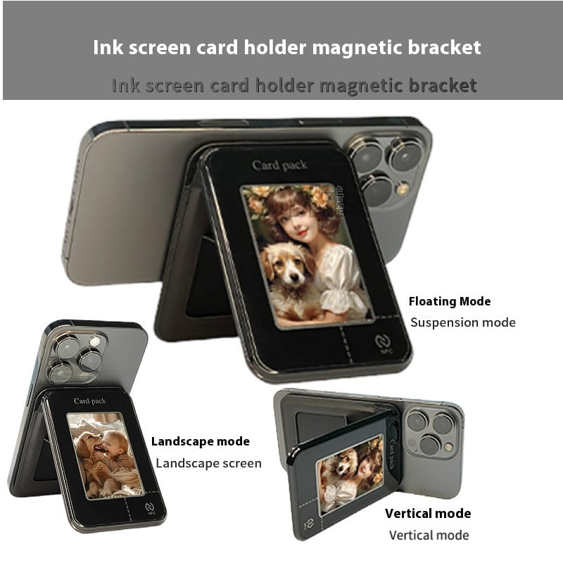 E-ink Screen Card Holder Magnetic Bracket Phone Case