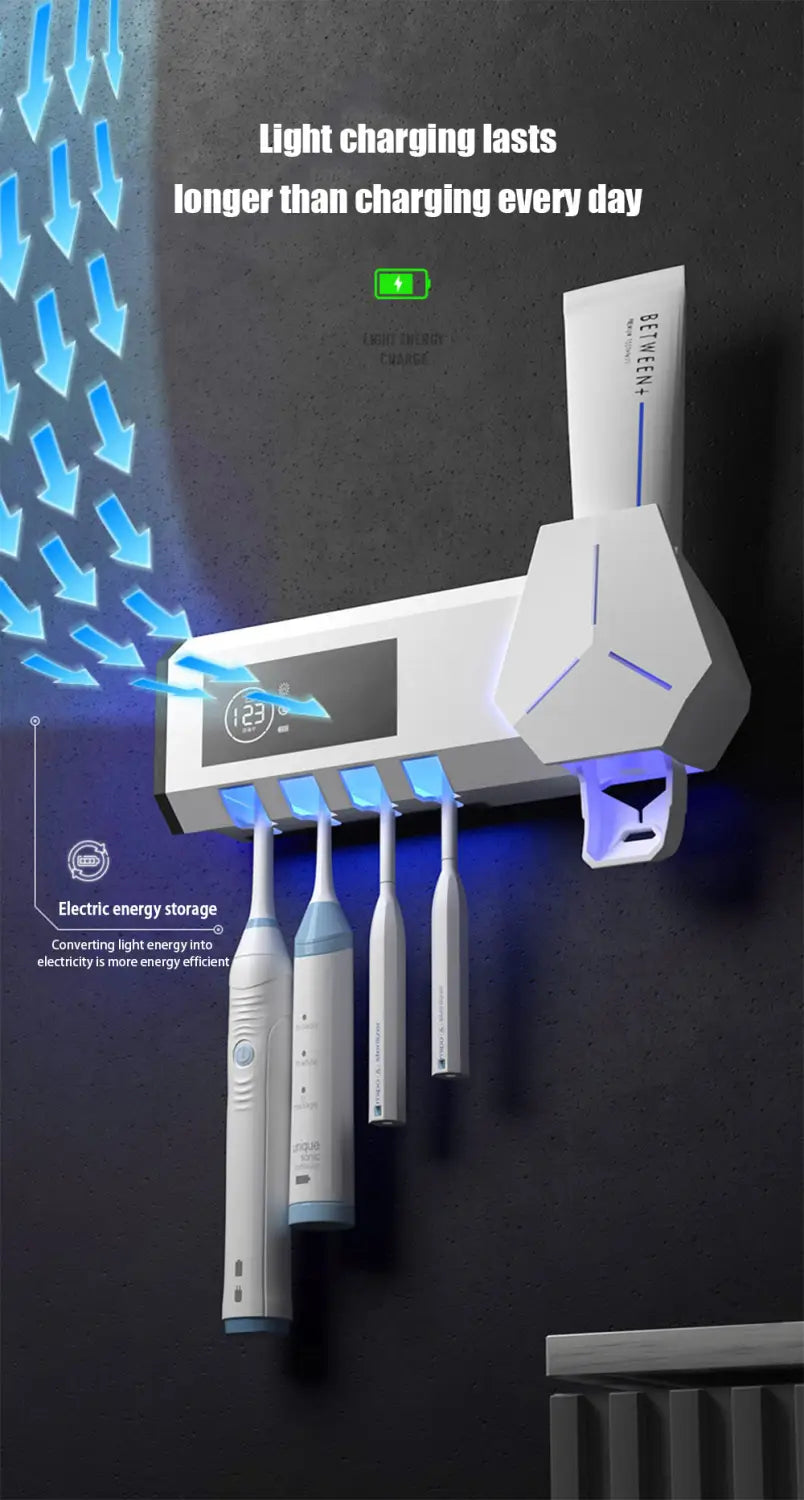 Dual Mode Wall Mounted UVC Ultraviolet Toothbrush Sterilizer System
