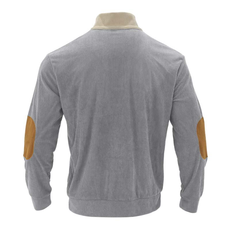 Mens Corduroy Léine Long Sleeve Long Cnaipe Ócáideach Suas Barr Polyester Plus Méid