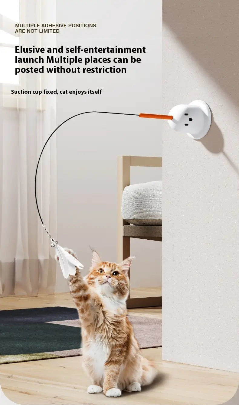 Kattet teaser leketøy med fjær frisk grønn ziplock -emballasje for interaktiv lek