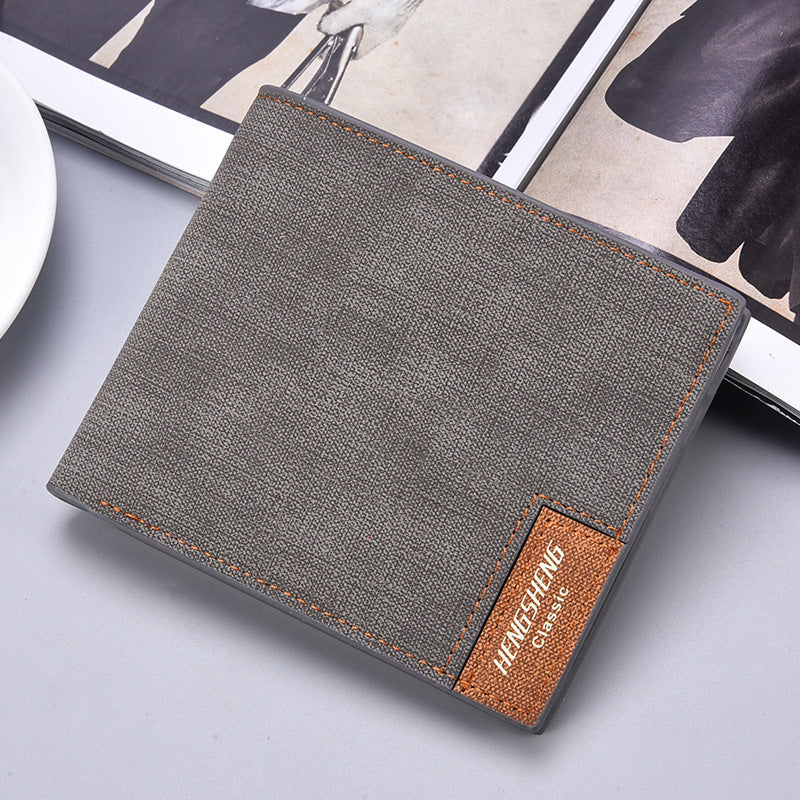 Men’s Short Casual Canvas Pattern Thin Wallet - Men’s Leather Wallet That Can Handle Your Chaos