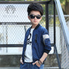 Boy's  Autumn Korean Version Medium And Big Children's Short Jacket - Navy Blue