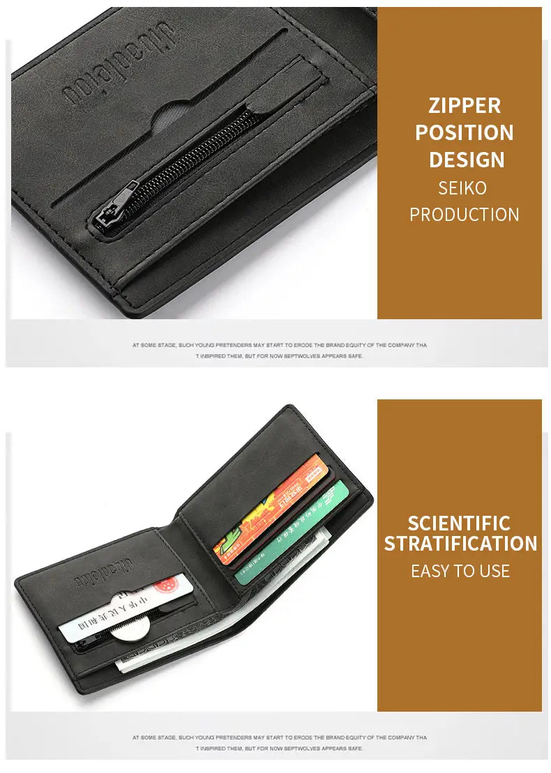 Black or Dark Brown Leather Card Holder with Breathable Polyester Lining