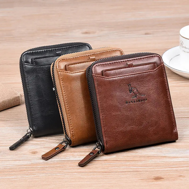 Simple Anti-theft Wallet in Khaki Black or Brown for the United States