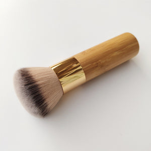 Bamboo Handle Large Round Head Fiber Wool Powder Brush