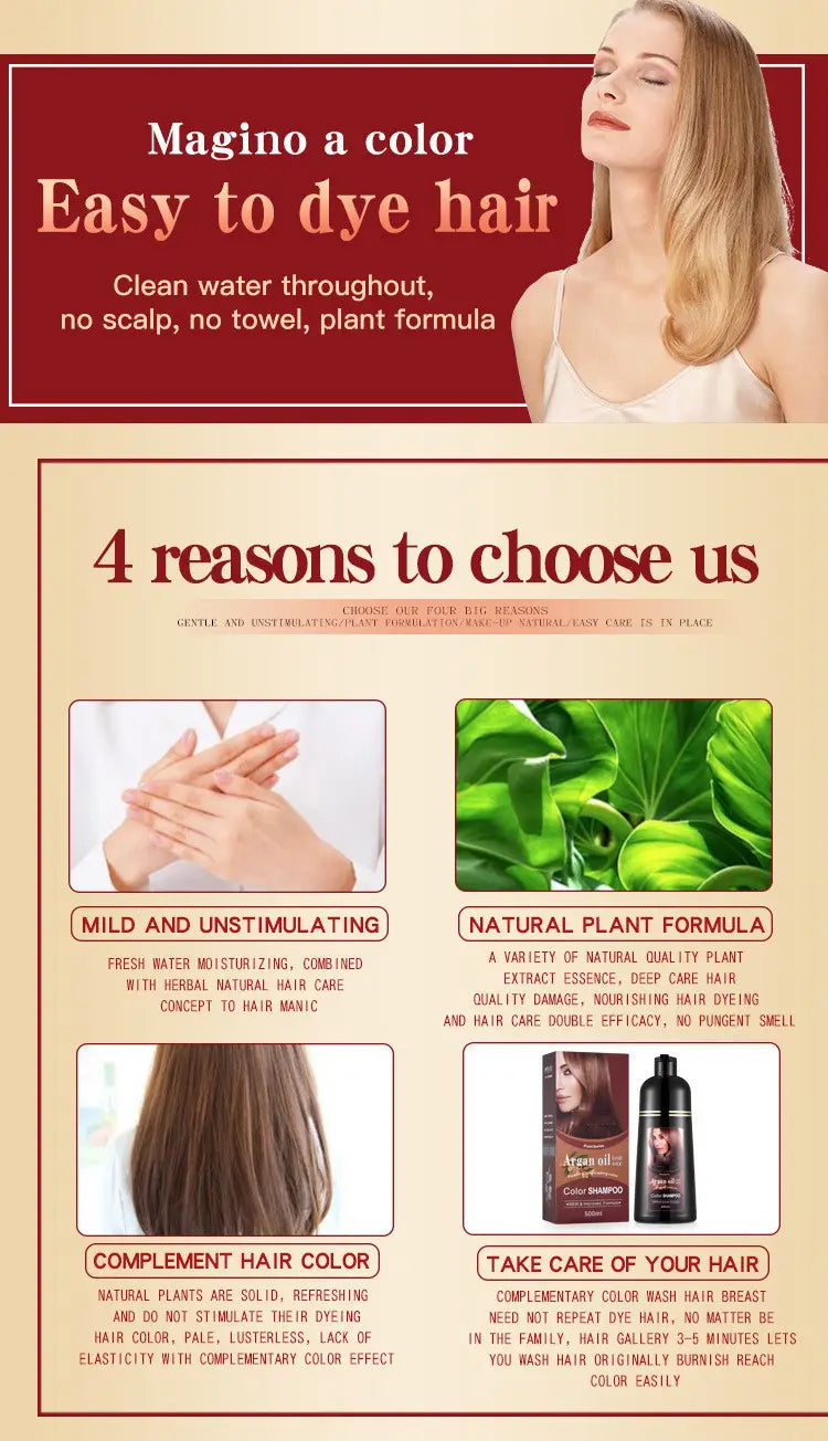 Natural Hair Dye in Chestnut Brown and Various Vibrant Colors 500ml