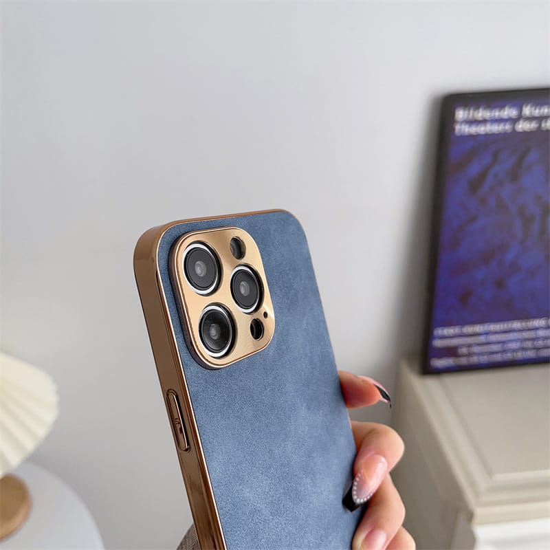 Electroplated Sheepskin Phone Case with Fall Protection for iPhone Xr