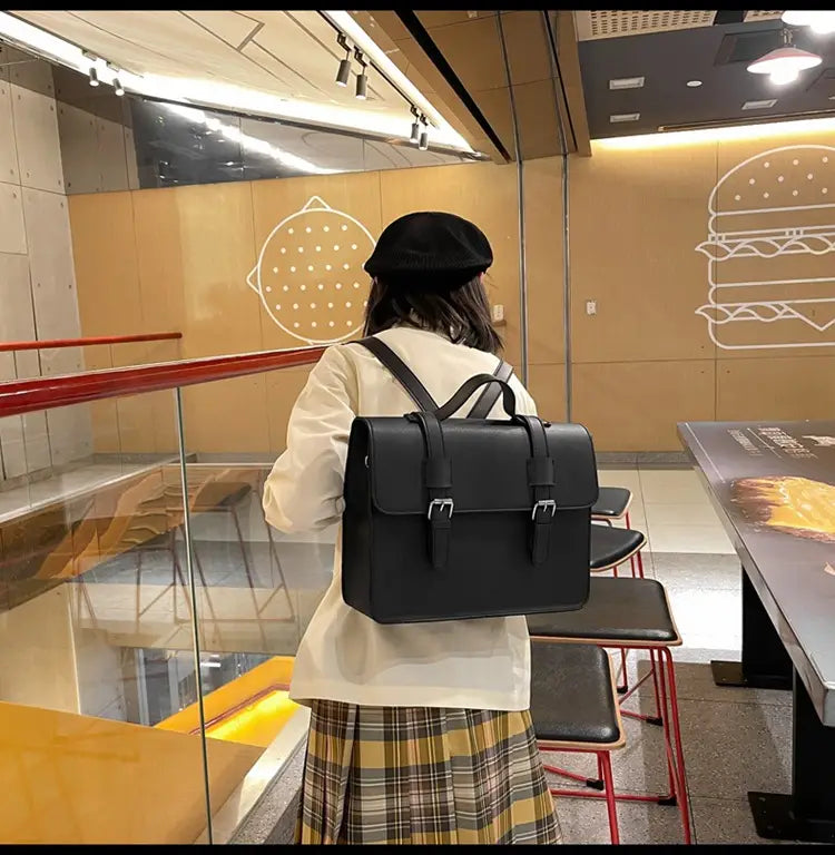 Large Capacity Backpack Korean Retro with Polyester Lining and Sandwich Pocket