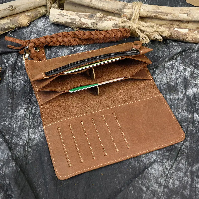 Men’s Leather Wallet with Hidden Compartments in United States