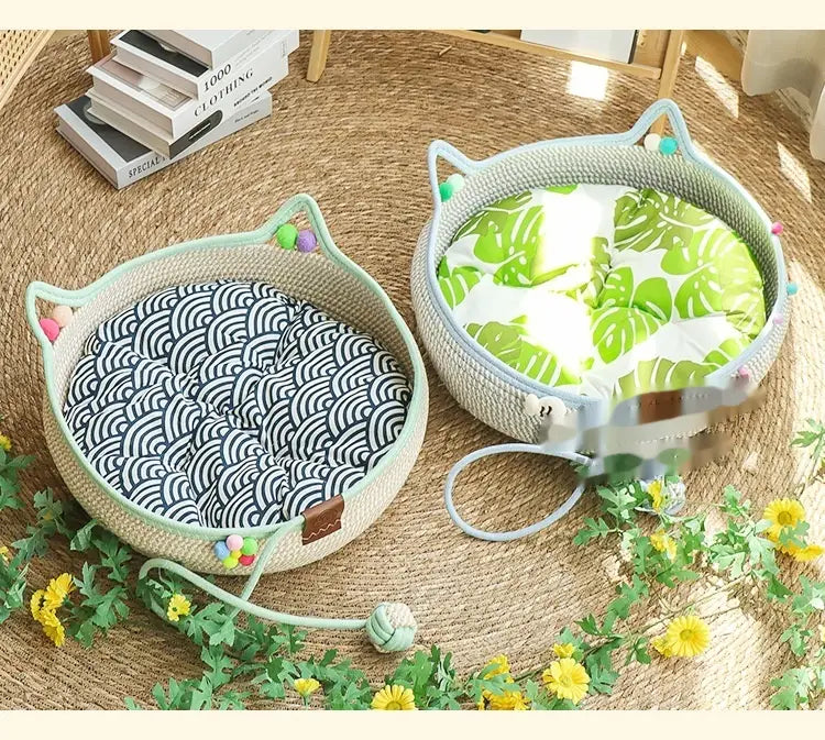 Leaba agus Mata Nead Féin-Hi Cat Pink Cat do Chait Peataí Beaga